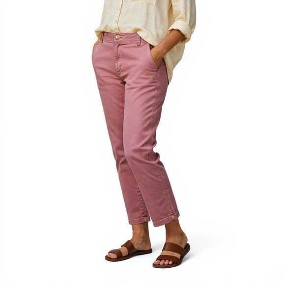 Sundance Mineral Wash Straight Leg Lightweight Chino Pants Women 12 Rose Pink - Picture 1 of 15